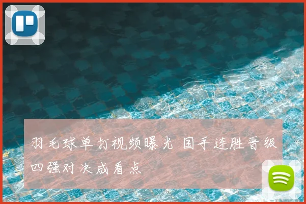 羽毛球单打视频曝光 国手连胜晋级四强对决成看点